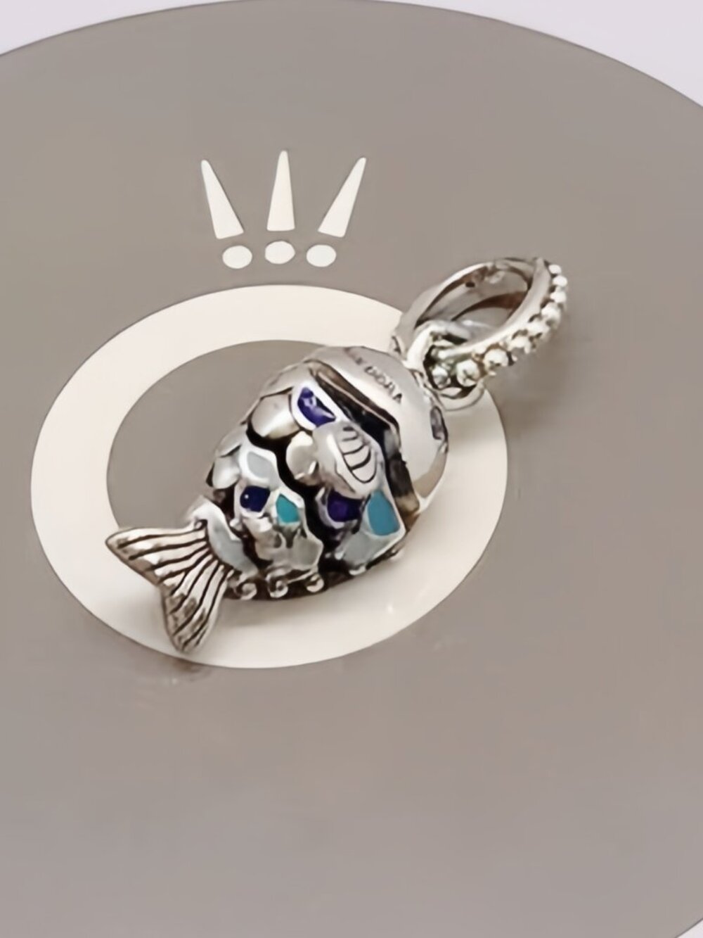 Pandora Blue Scaled Fish Dangle Charm